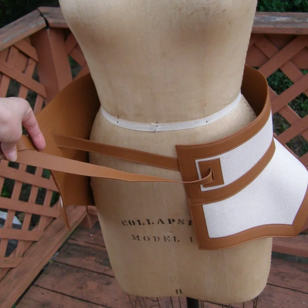 RARE NWT LOEWE Tan Canvas & Leather Obi Belt